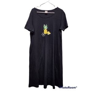 Blair t-shirt style dress with tropical embroidery